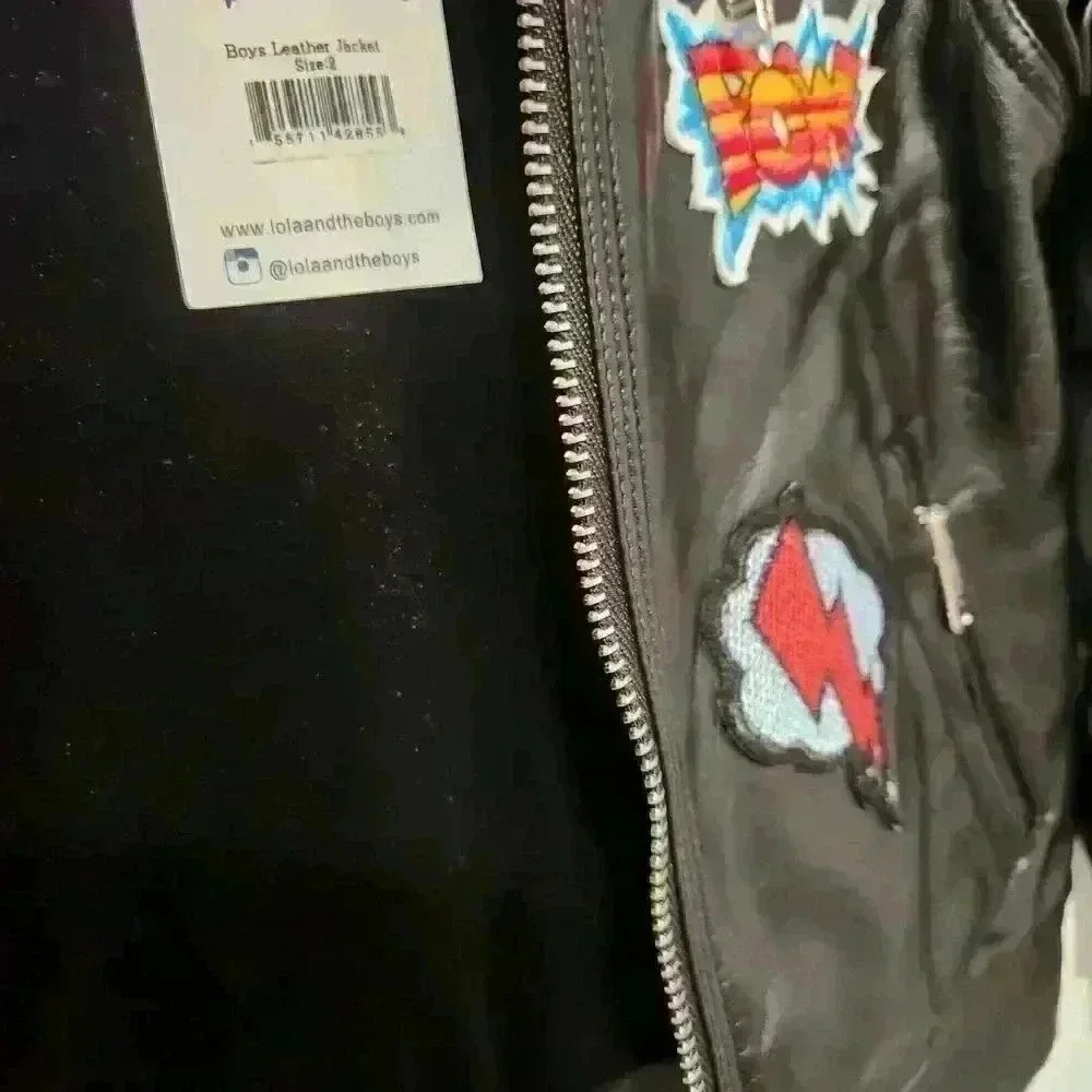 Lola & the Boys Patchwork Vegan‎ Leather Boys Jacket 2T